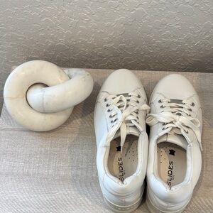 J/Slides White Leather Sneakers